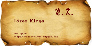 Mózes Kinga névjegykártya